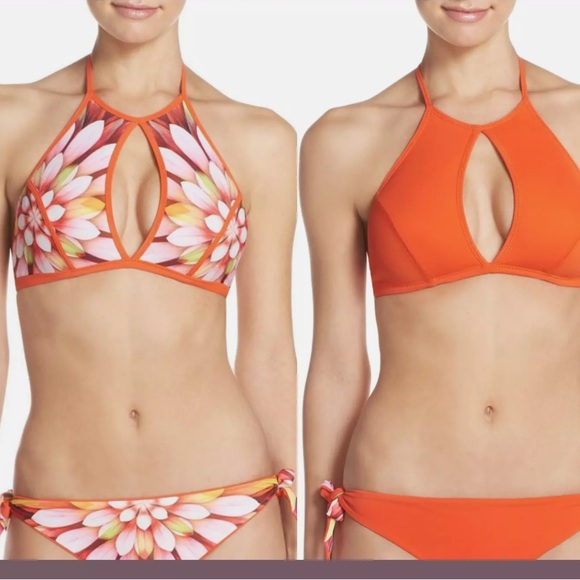 Robin Piccone 'Arianna' Reversible High Neck Bikini Top size X small - Picture 4 of 15